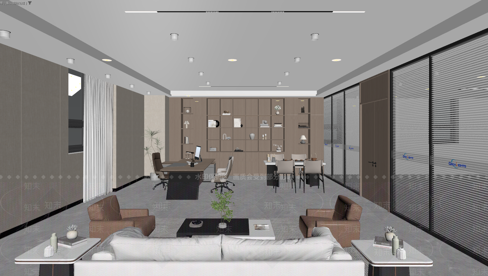 现代简约董事长办公室3D模型下载【ID:1234881500】