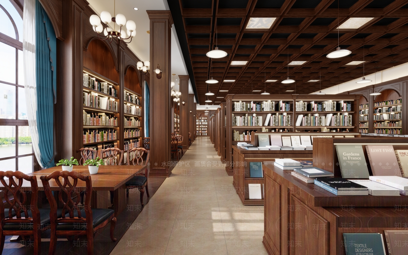 美式书店3D模型下载【ID:1234881683】