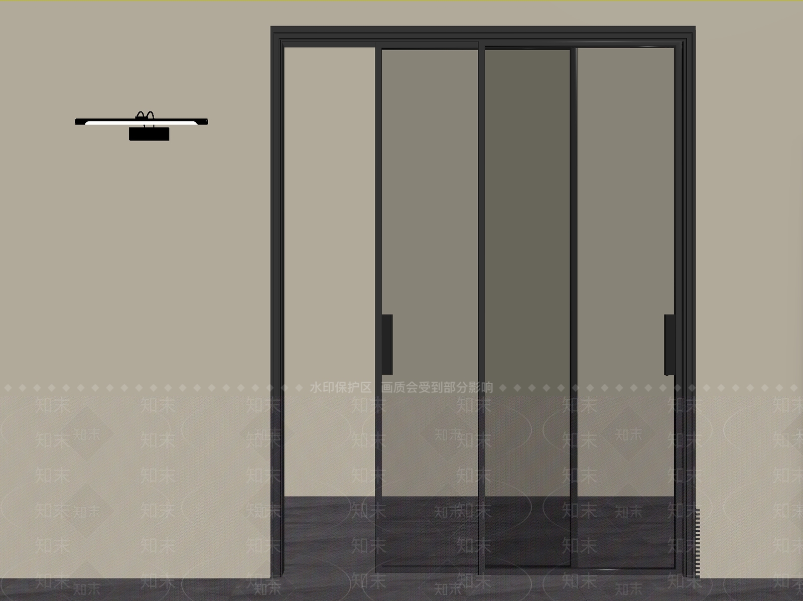 现代简约推拉门3D模型下载【ID:1234883847】