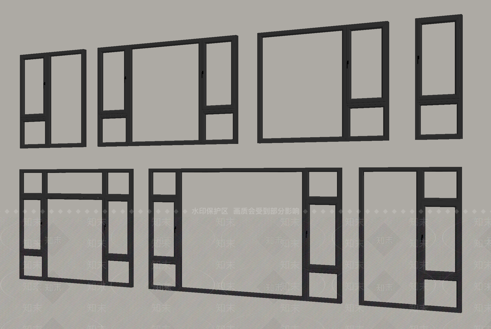 现代简约窗3D模型下载【ID:1234884757】