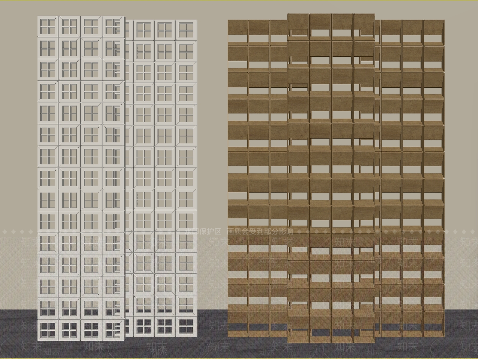 现代隔断3D模型下载【ID:1234884951】