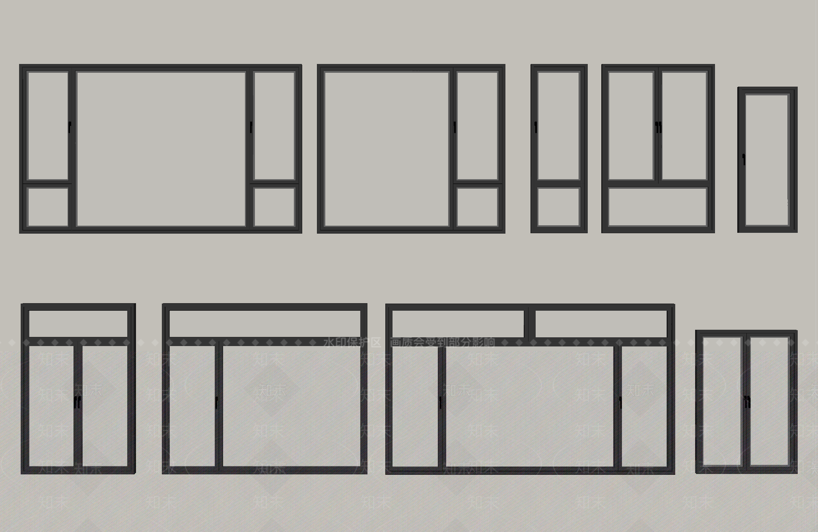 现代简约窗3D模型下载【ID:1234885189】