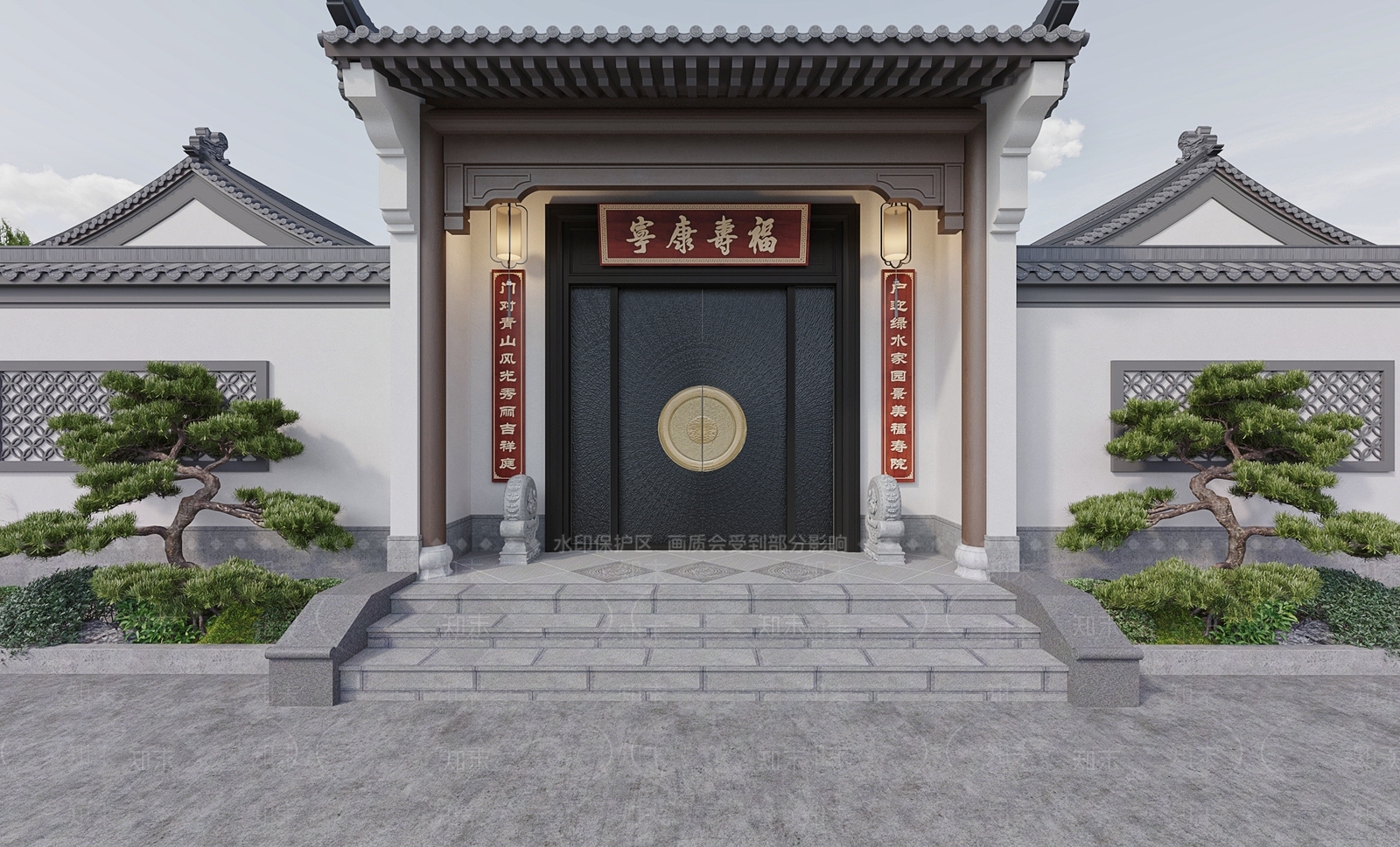 中式古建庭院3D模型下载【ID:1234886652】