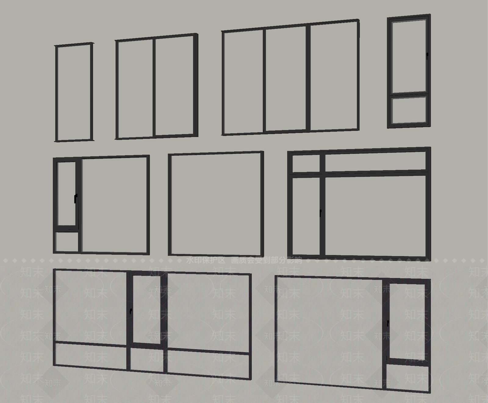 现代简约窗3D模型下载【ID:1234888980】