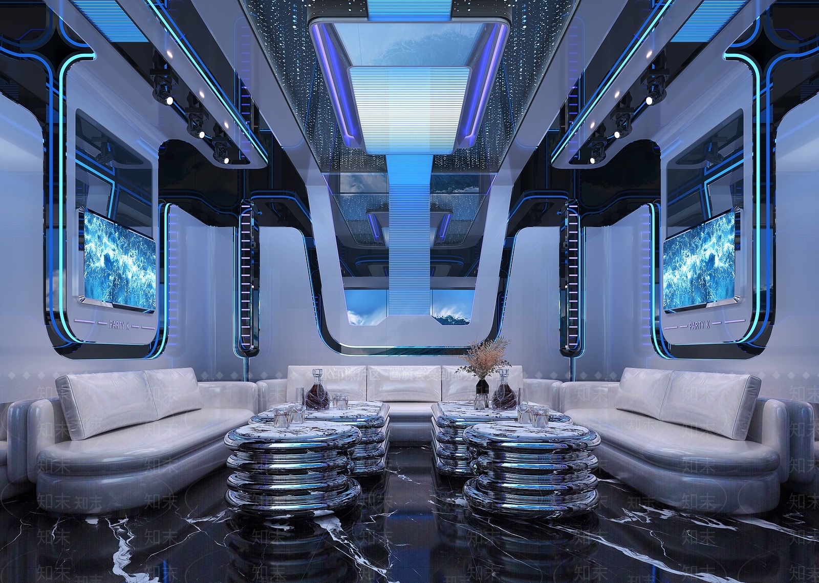 未来主义KTV3D模型渲染效果图