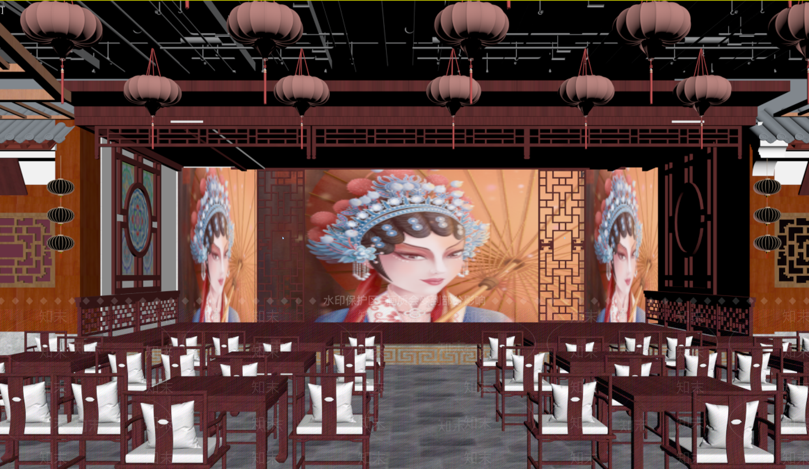 中式其他餐饮空间3D模型下载【ID:1234889589】