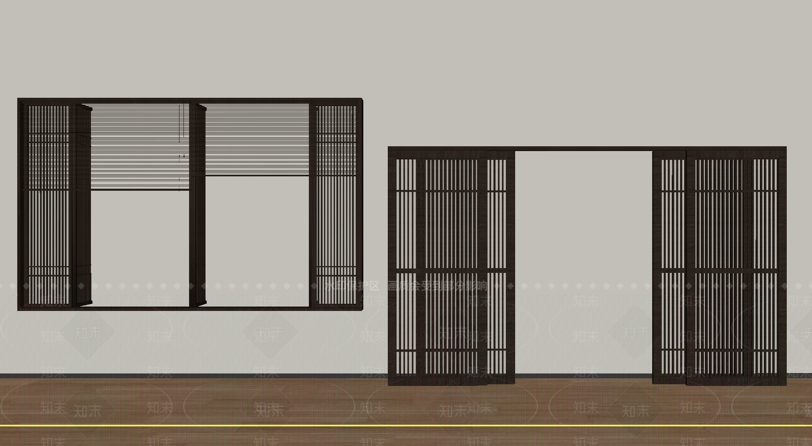新中式窗3D模型下载【ID:1234891849】