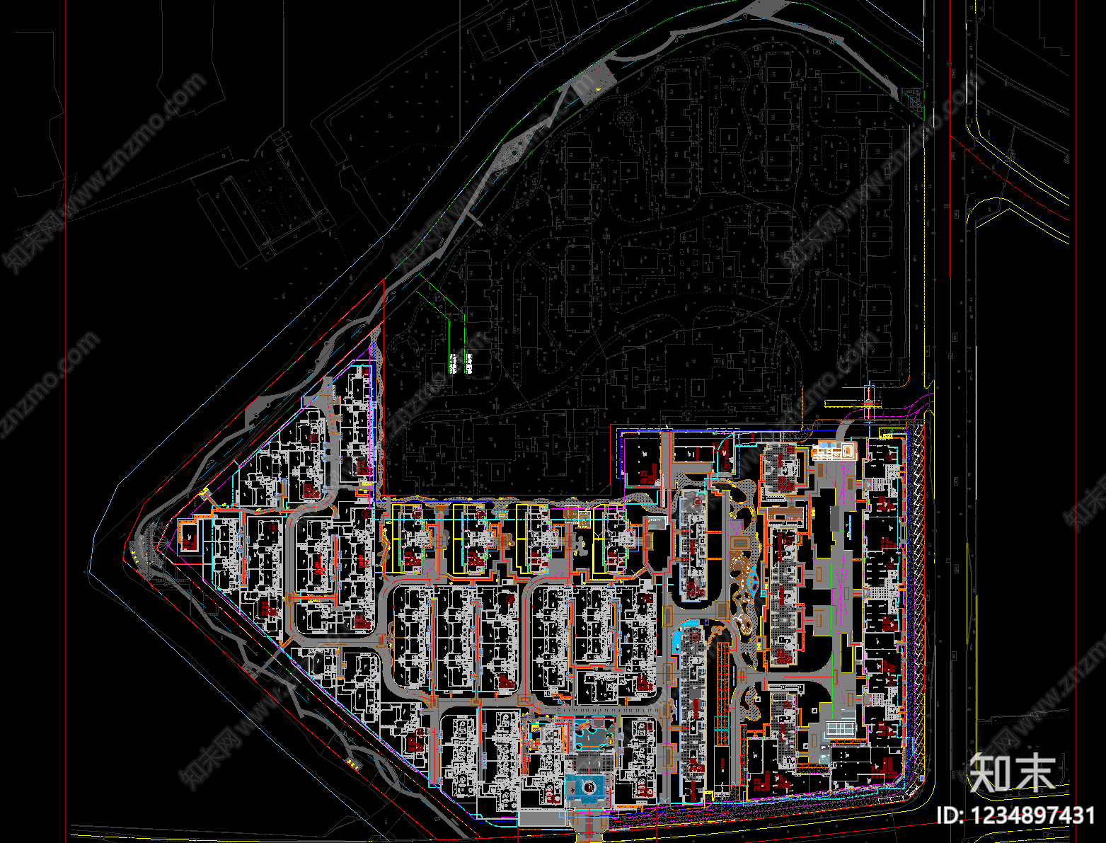 景观平面图cad施工图下载【ID:1234897431】