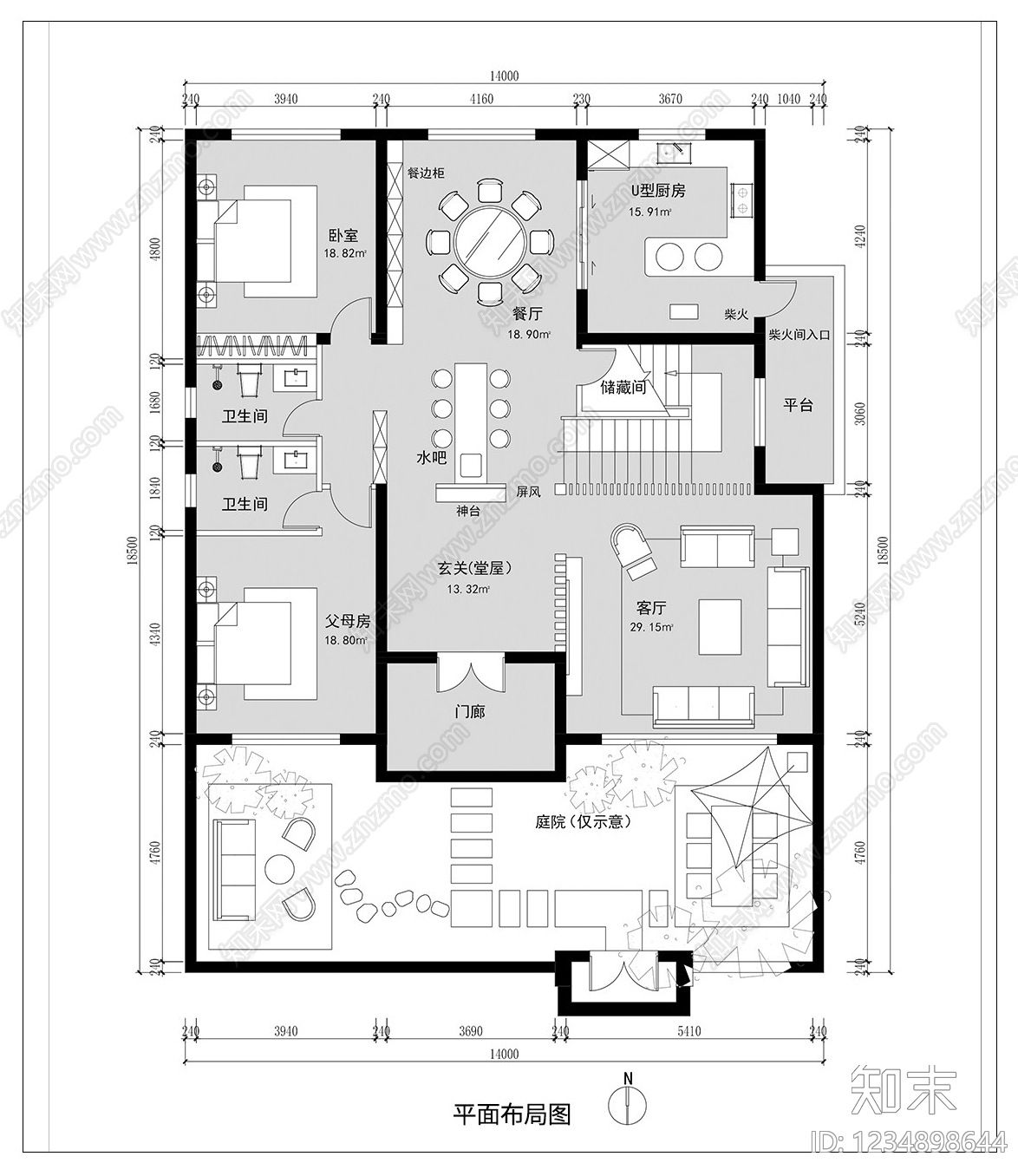 别墅cad施工图下载【ID:1234898644】