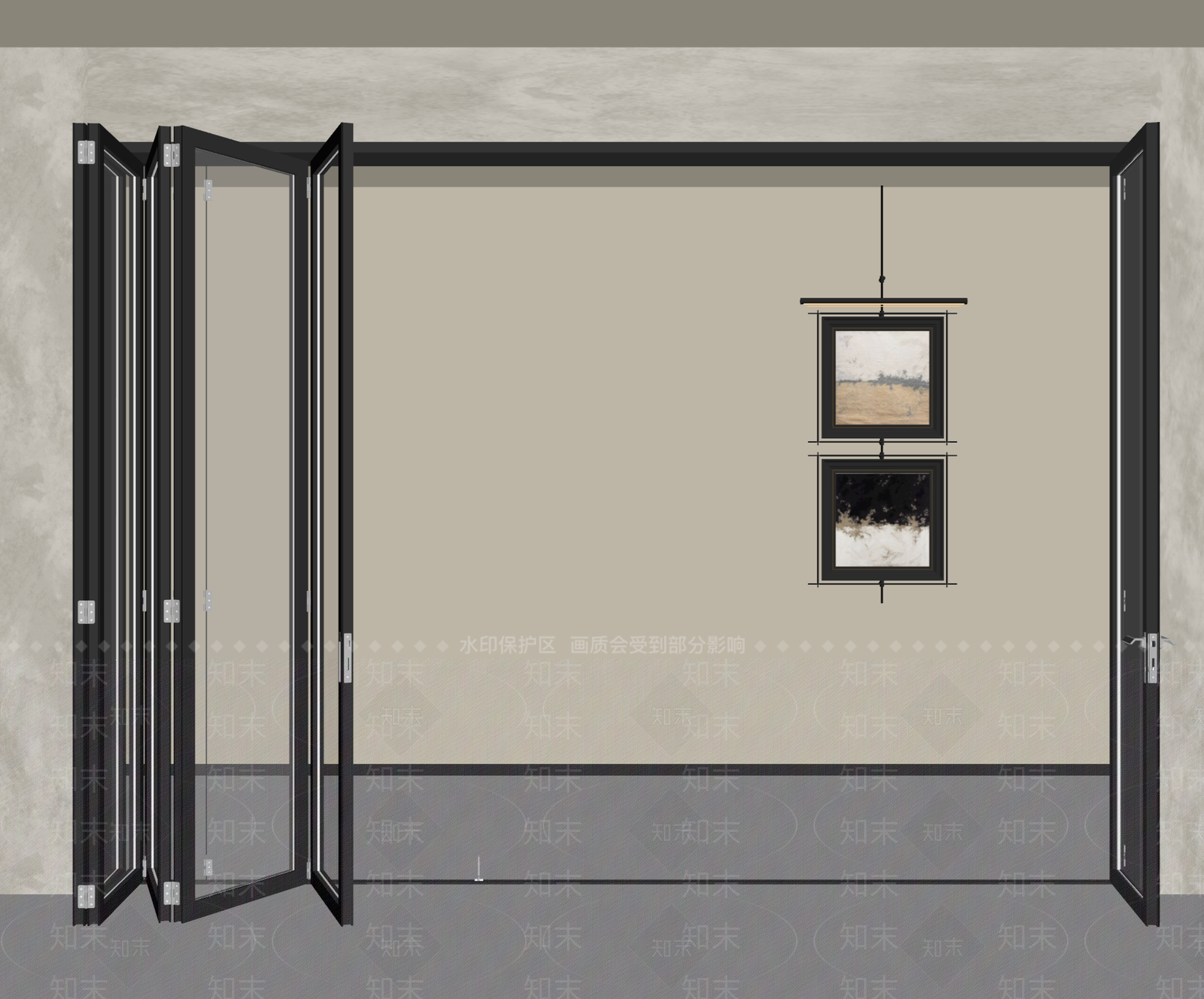 极简折叠门3D模型下载【ID:1234901965】