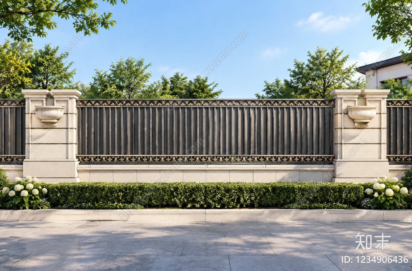 围墙cad施工图下载【ID:1234906436】