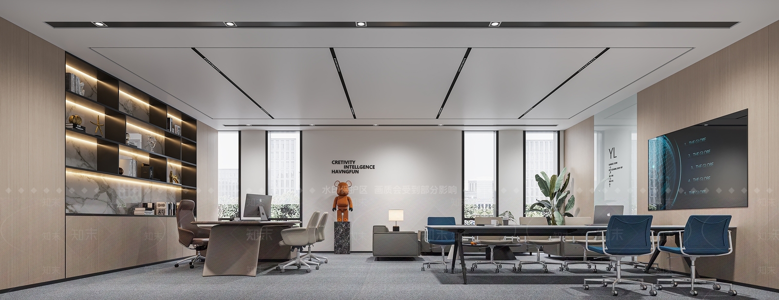 现代简约办公室3D模型下载【ID:1234910868】