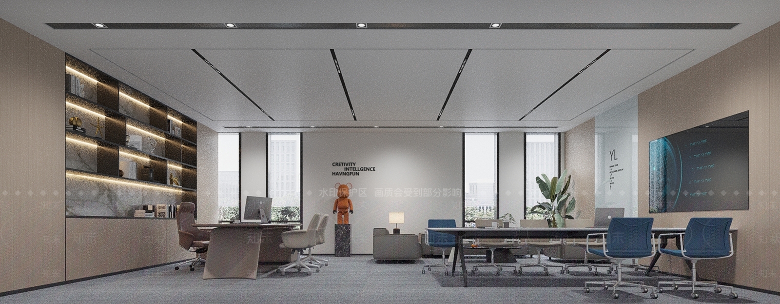 现代简约办公室3D模型下载【ID:1234910868】