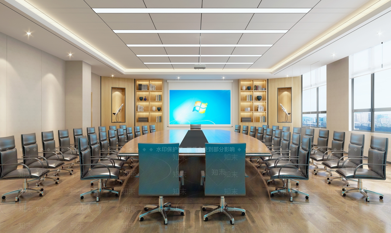 现代简约会议室3D模型下载【ID:1234914036】