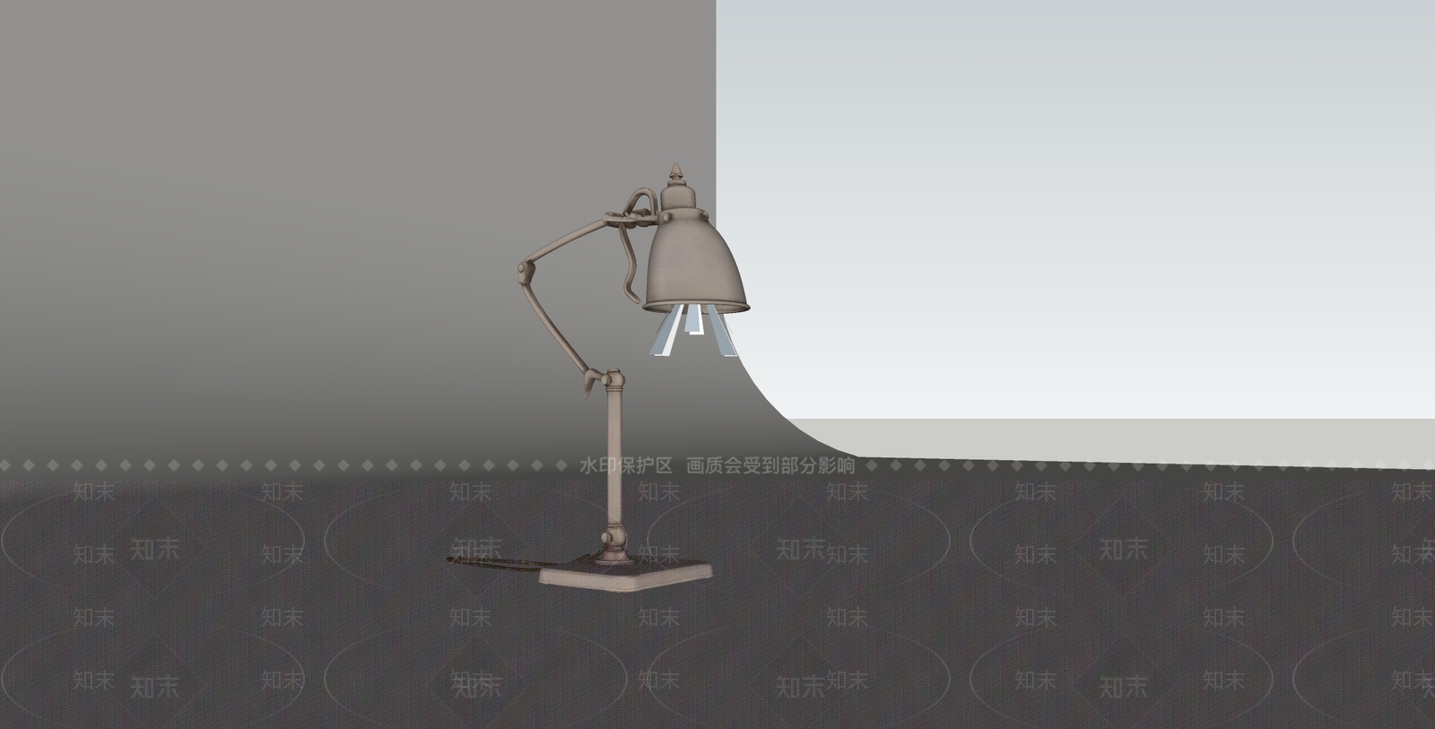 复古工业风台灯SU模型下载【ID:1234919654】
