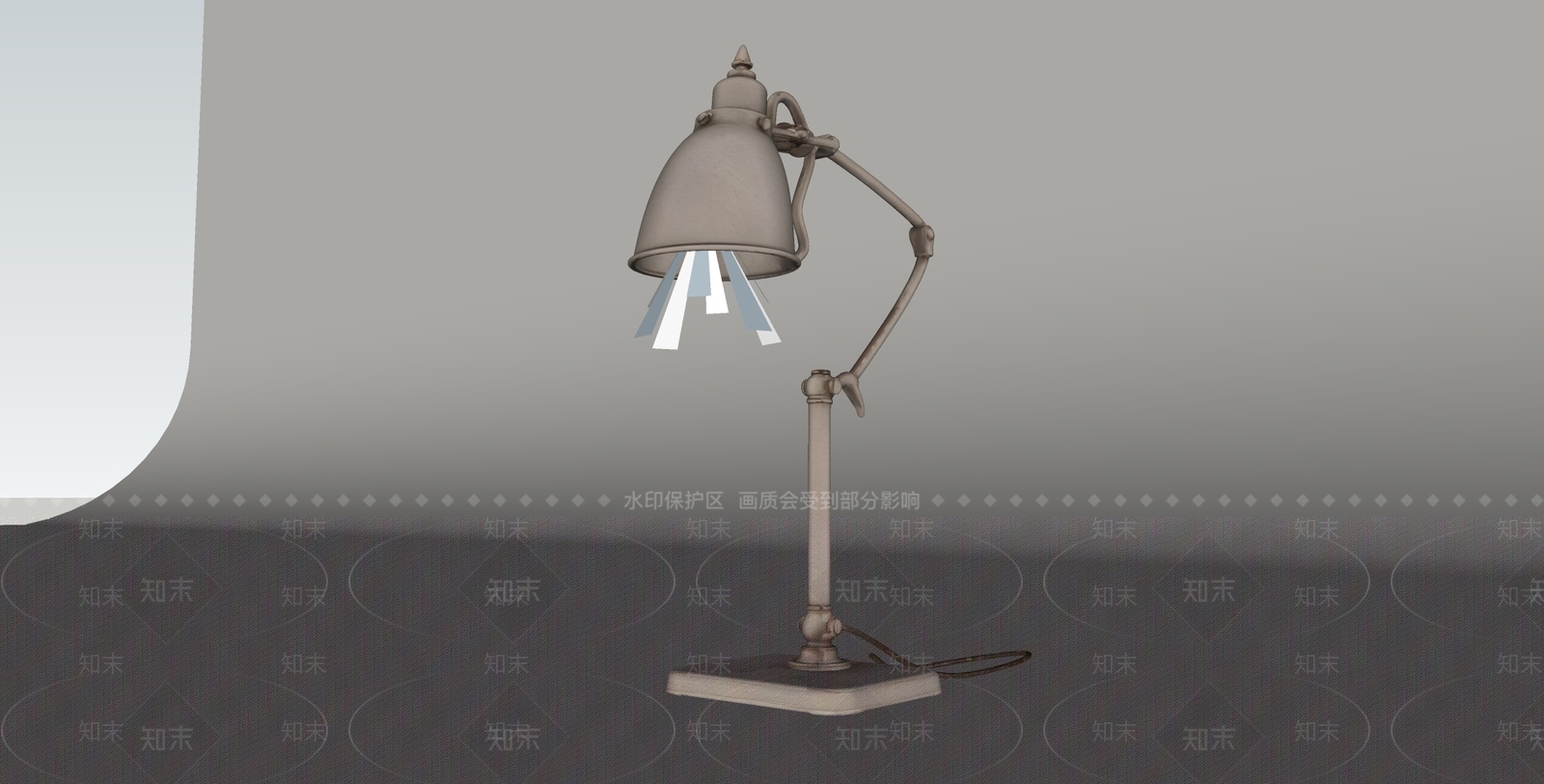 复古工业风台灯SU模型下载【ID:1234919654】