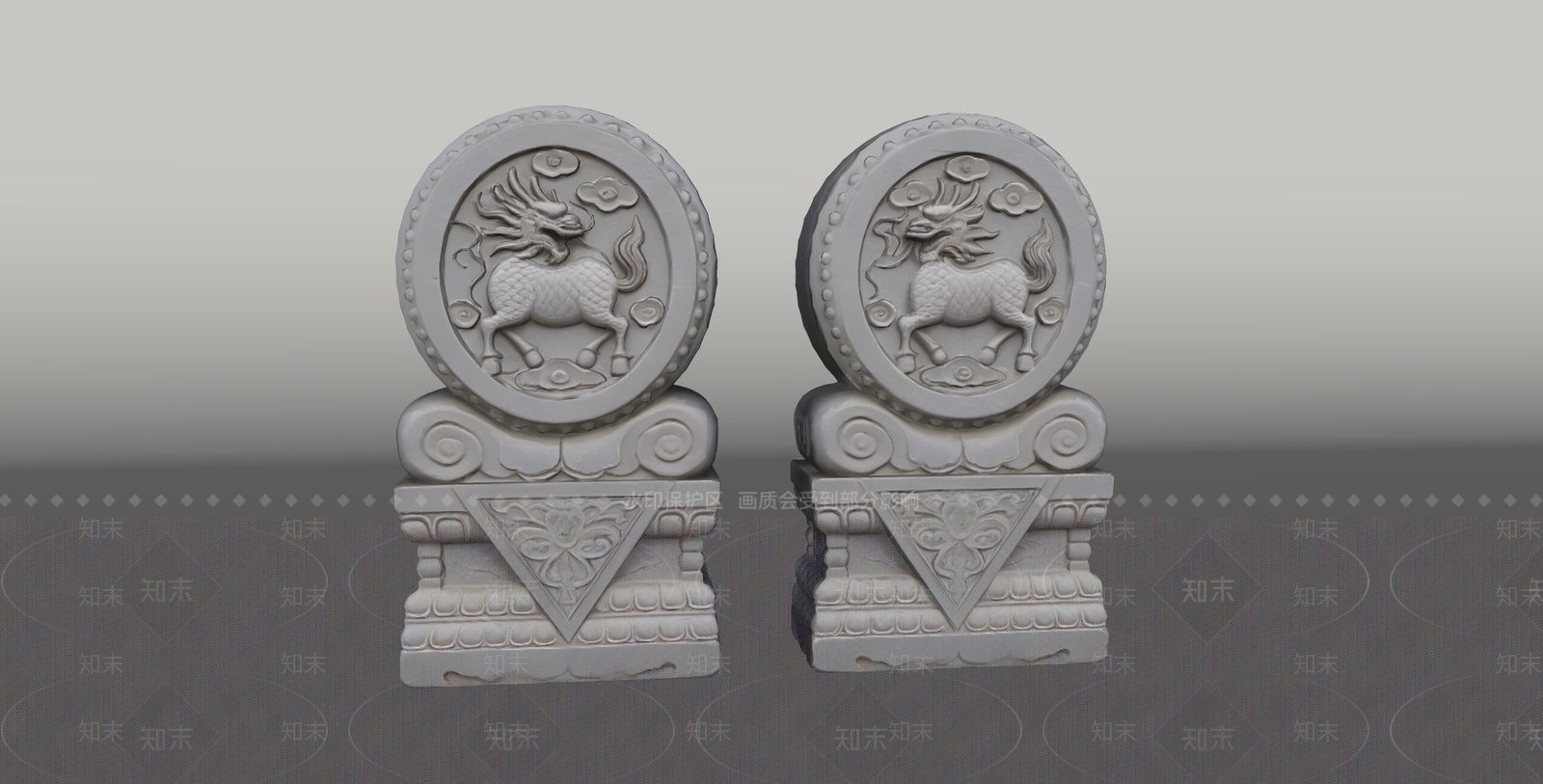 中式雕塑摆件SU模型下载【ID:1234919882】