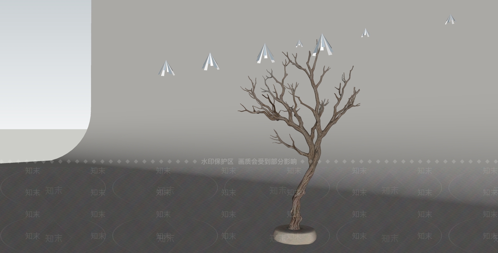 侘寂雕塑摆件SU模型下载【ID:1234920288】