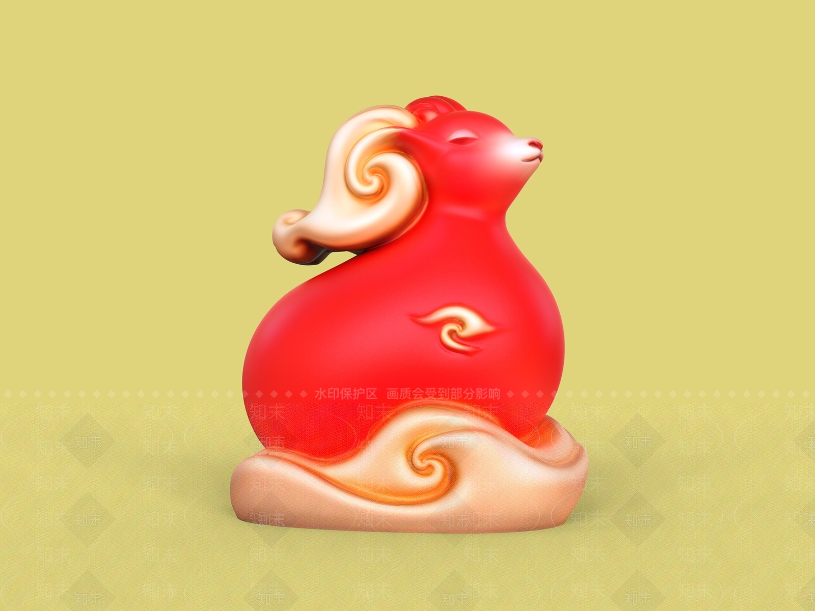 新中式雕塑摆件SU模型下载【ID:1234921119】