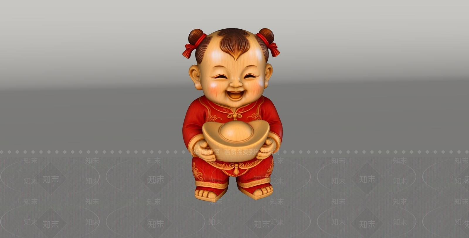 中式雕塑摆件SU模型下载【ID:1234921438】