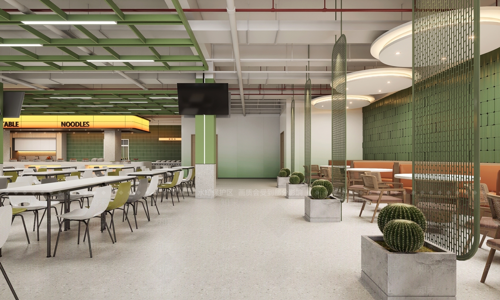 现代学生食堂3D模型下载【ID:1234932461】