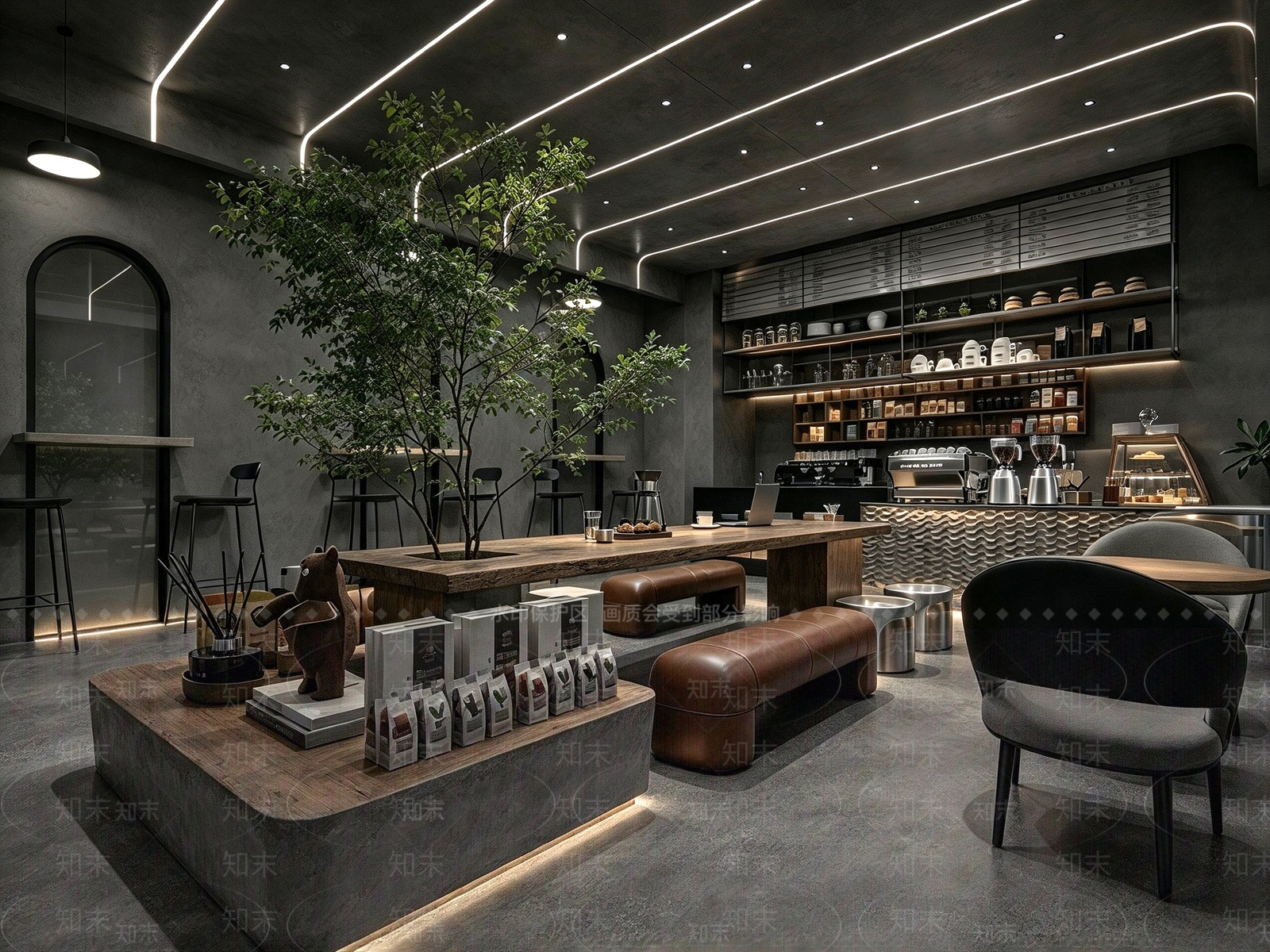 工业风咖啡厅3D模型下载【ID:1234935041】