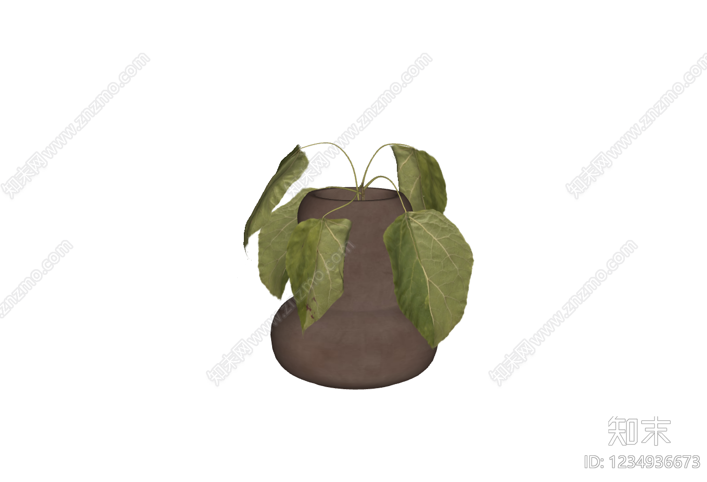 侘寂绿植摆件SU模型下载【ID:1234936673】