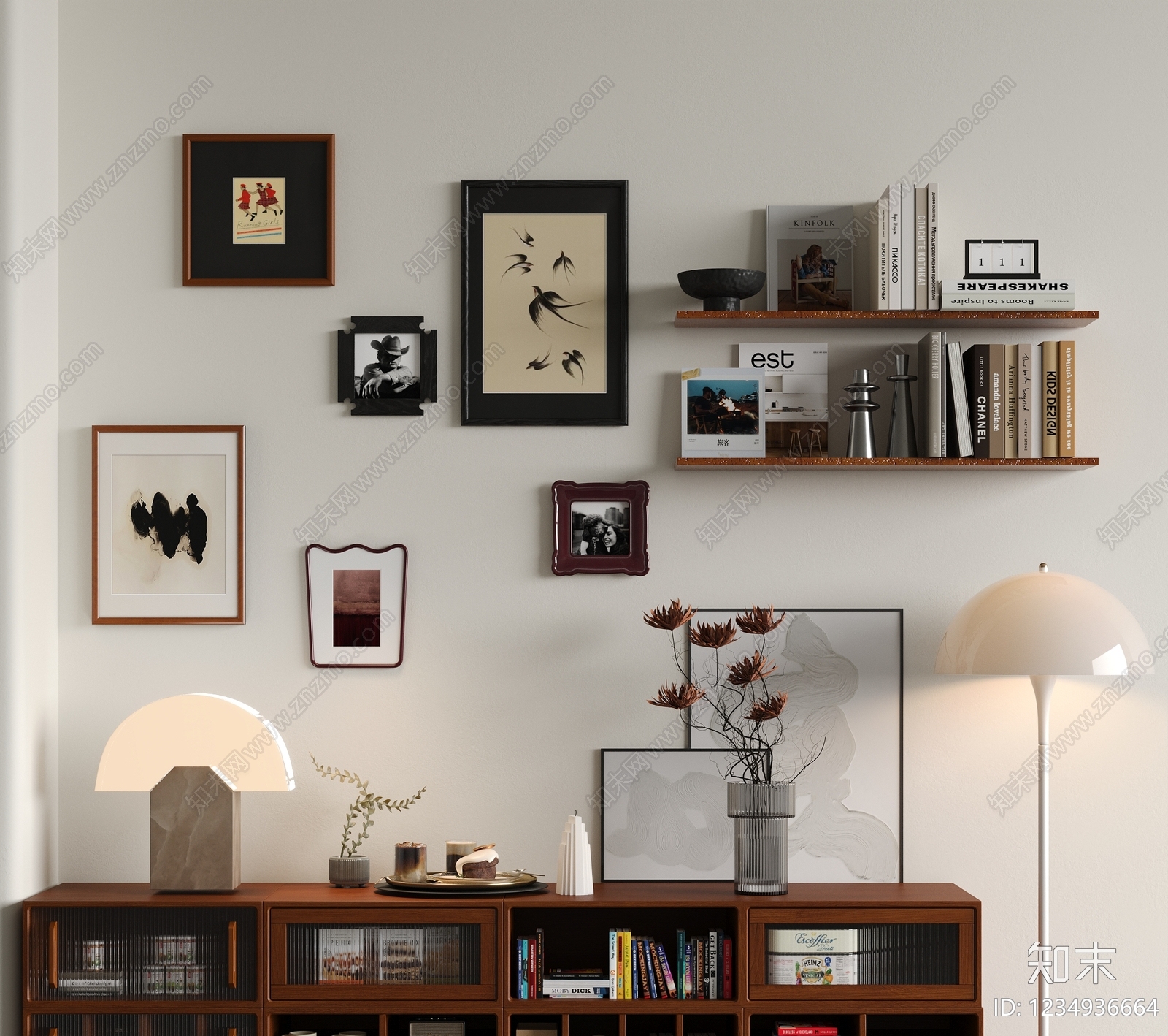 中古风挂画组合SU模型下载【ID:1234936664】