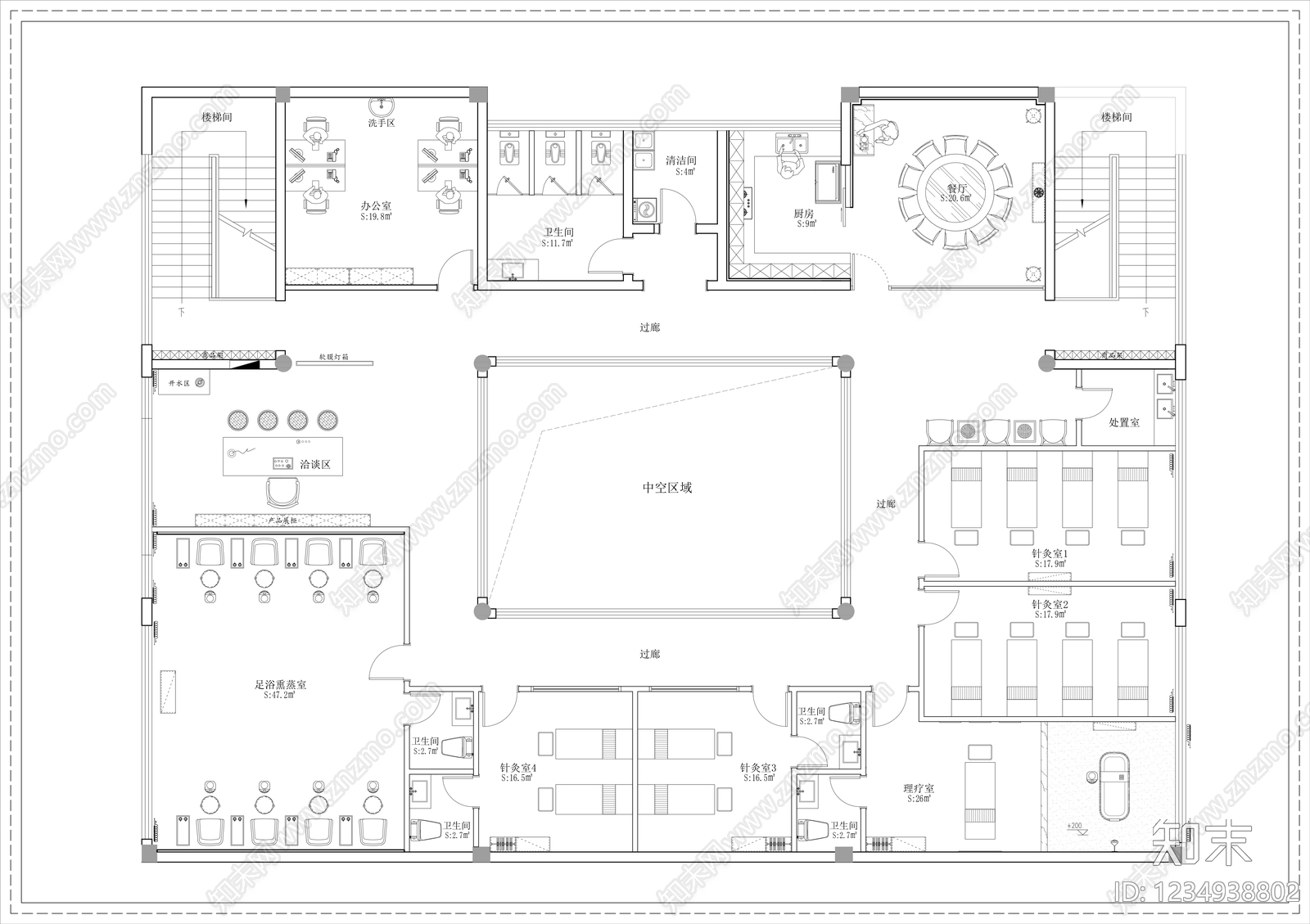 中医馆cad施工图下载【ID:1234938802】