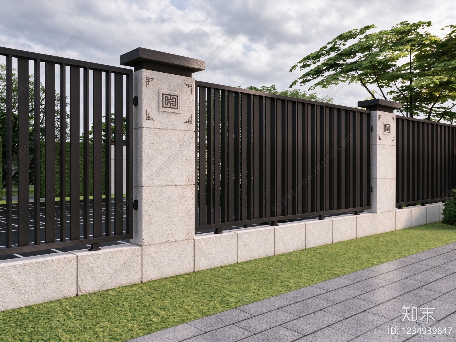 围墙cad施工图下载【ID:1234939847】