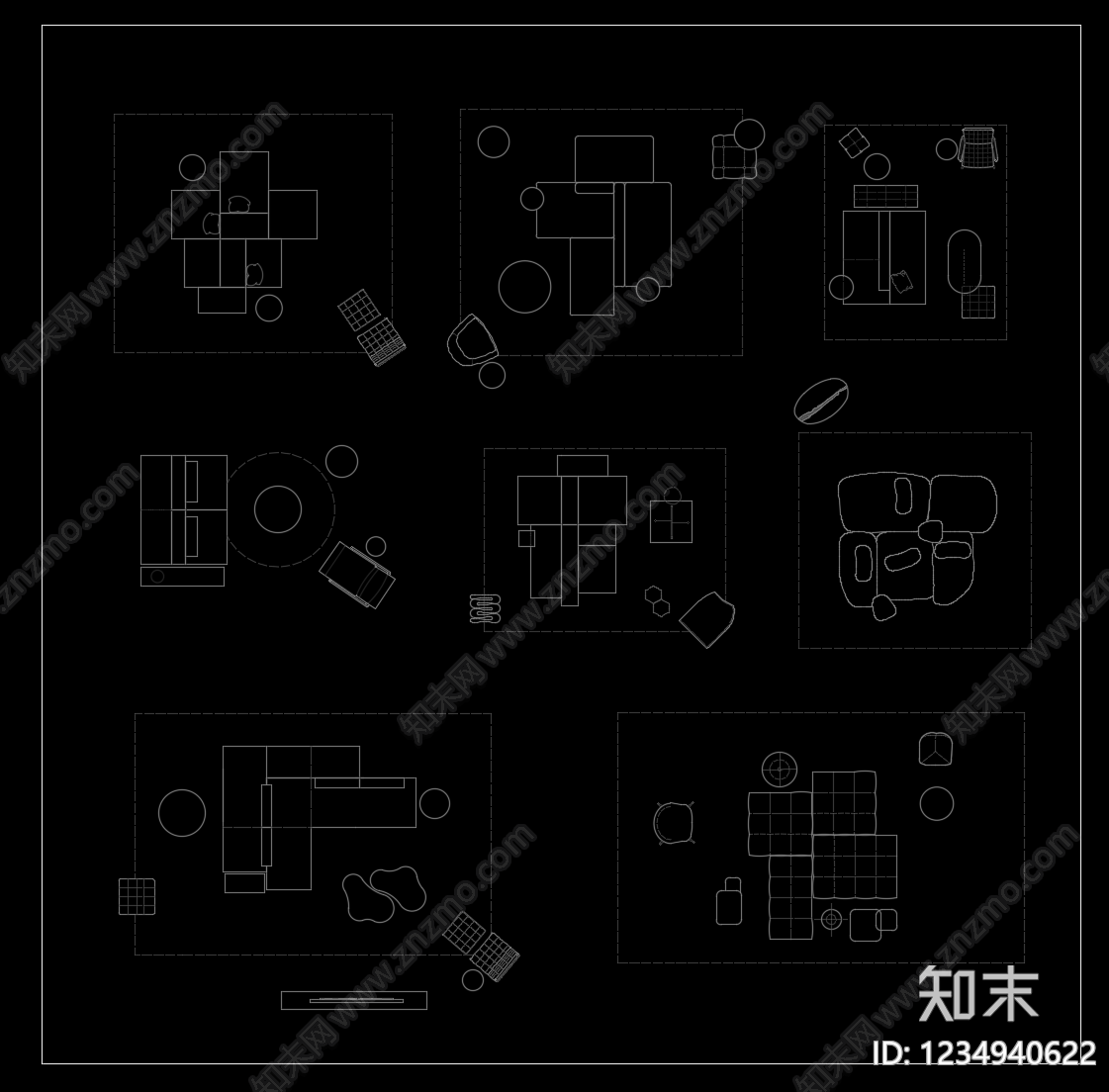 家具图库cad施工图下载【ID:1234940622】