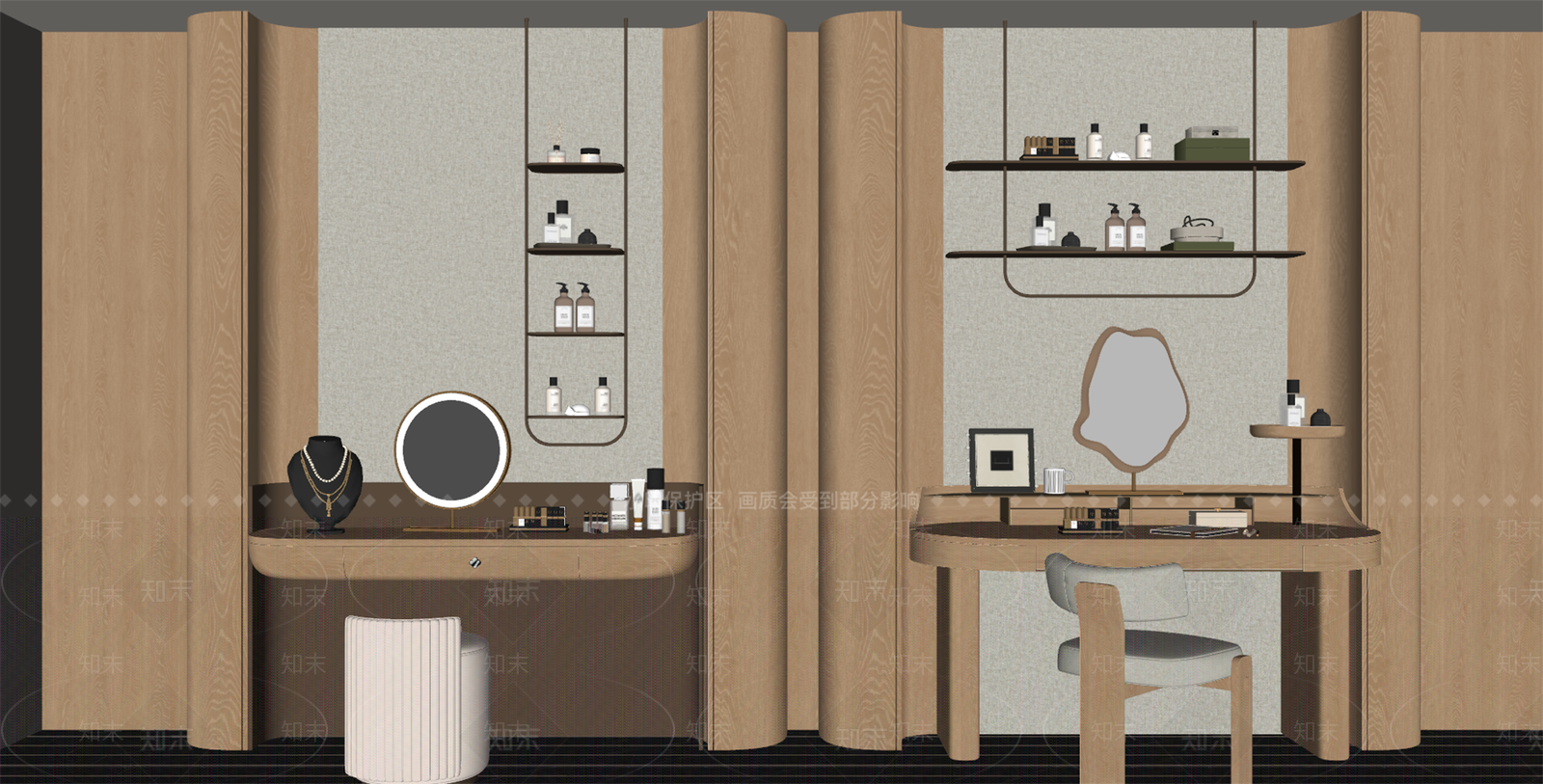 原木风化妆品展台SU模型下载【ID:1234942873】
