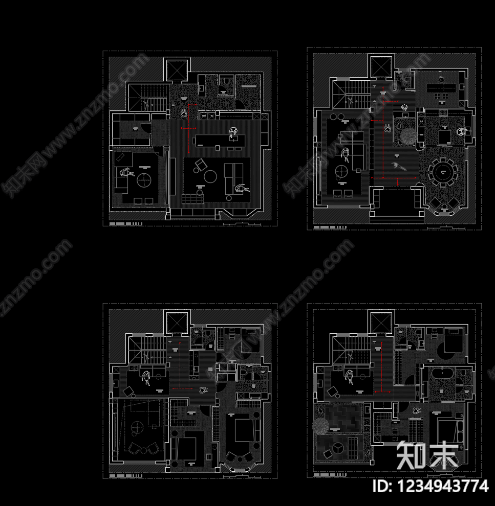 别墅cad施工图下载【ID:1234943774】
