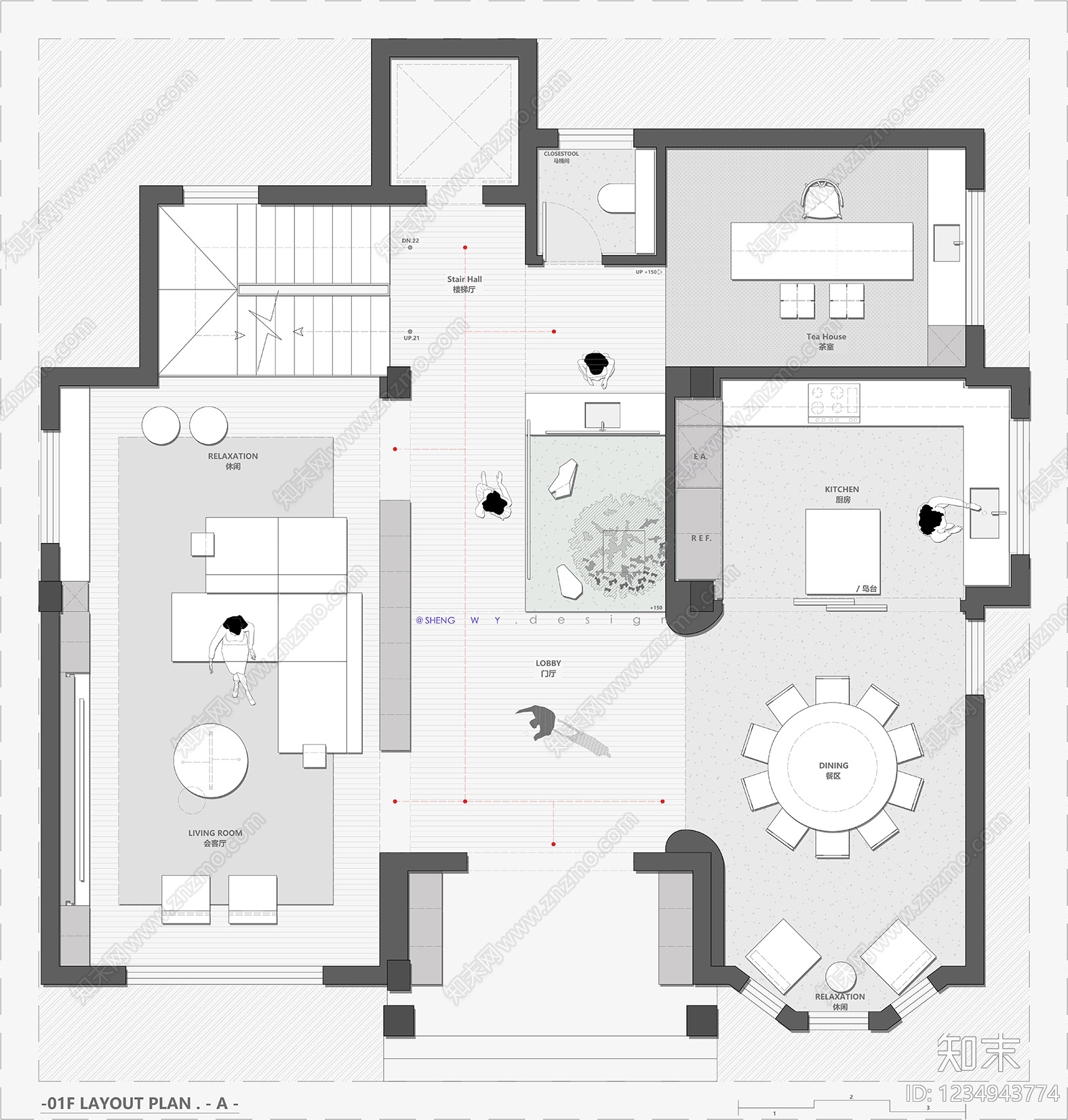 别墅cad施工图下载【ID:1234943774】