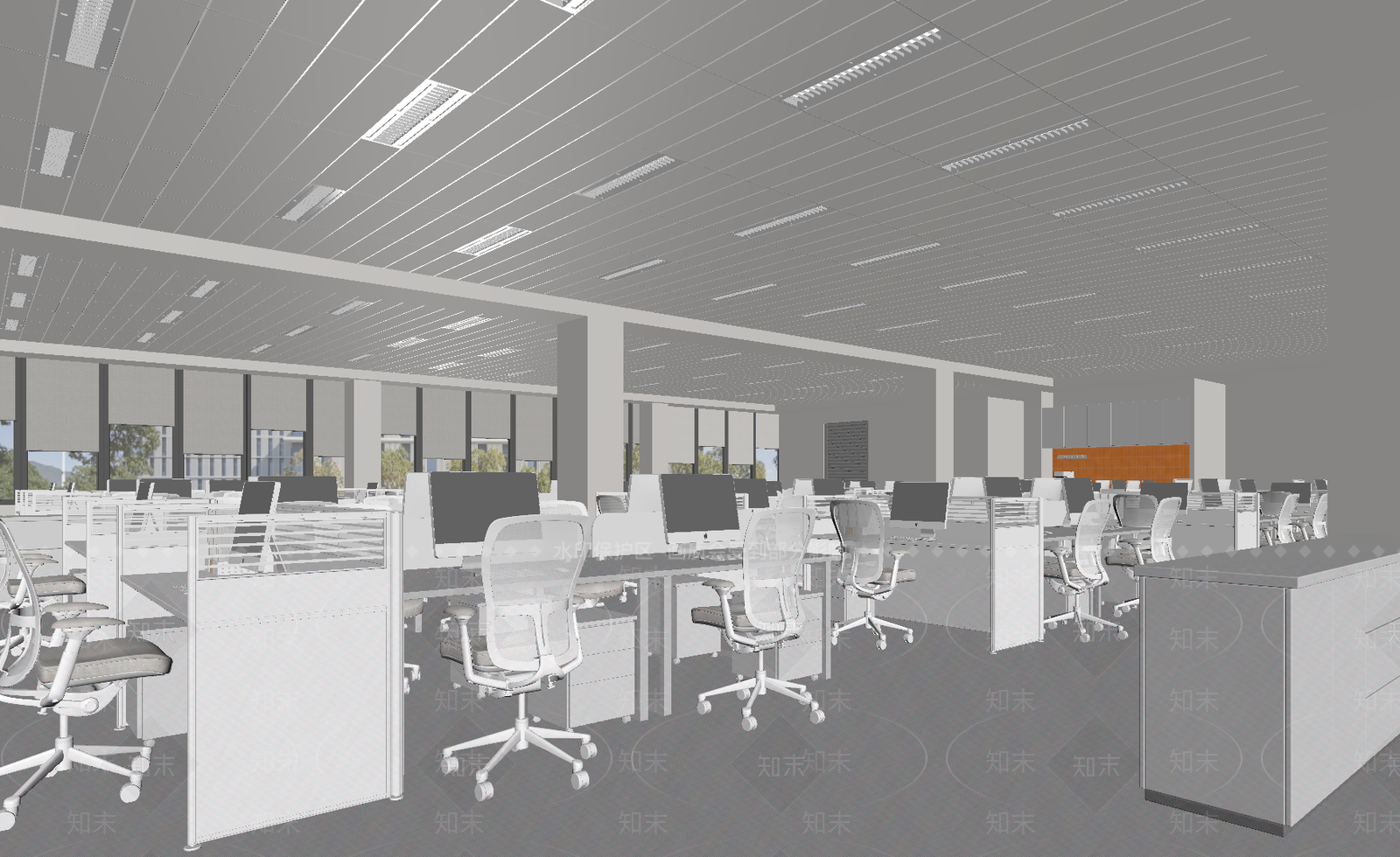 现代简约办公区3D模型下载【ID:1234944964】