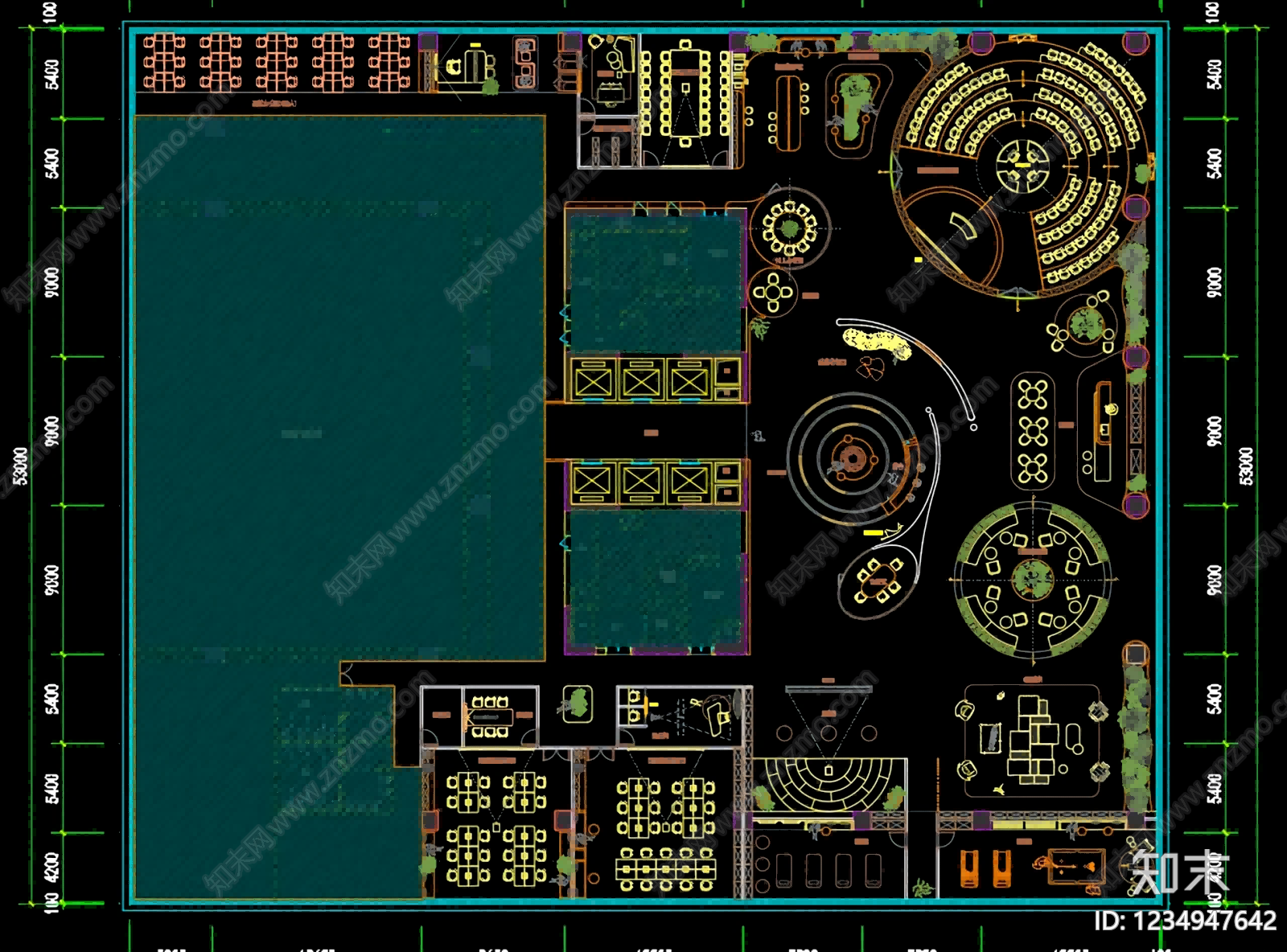 整体办公空间cad施工图下载【ID:1234947642】