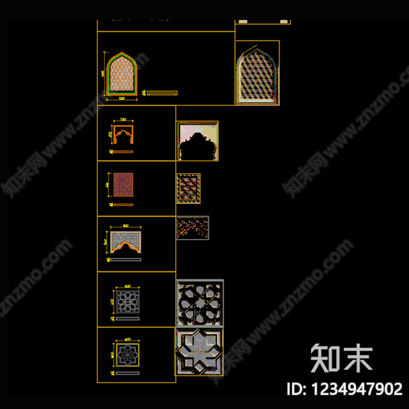 雕塑装饰构件cad施工图下载【ID:1234947902】