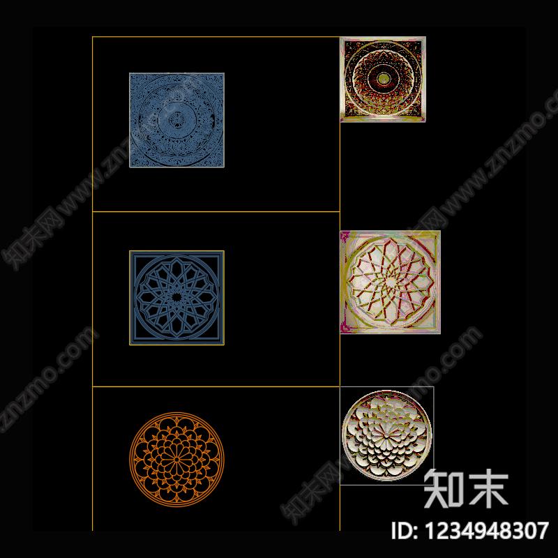 雕塑装饰构件cad施工图下载【ID:1234948307】