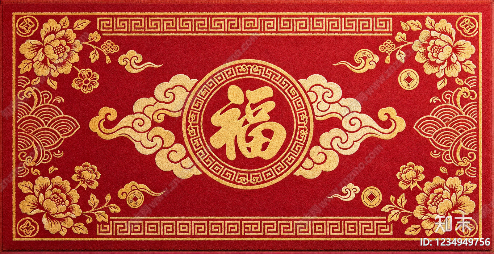 新中式其他地毯贴图下载【ID:1234949756】