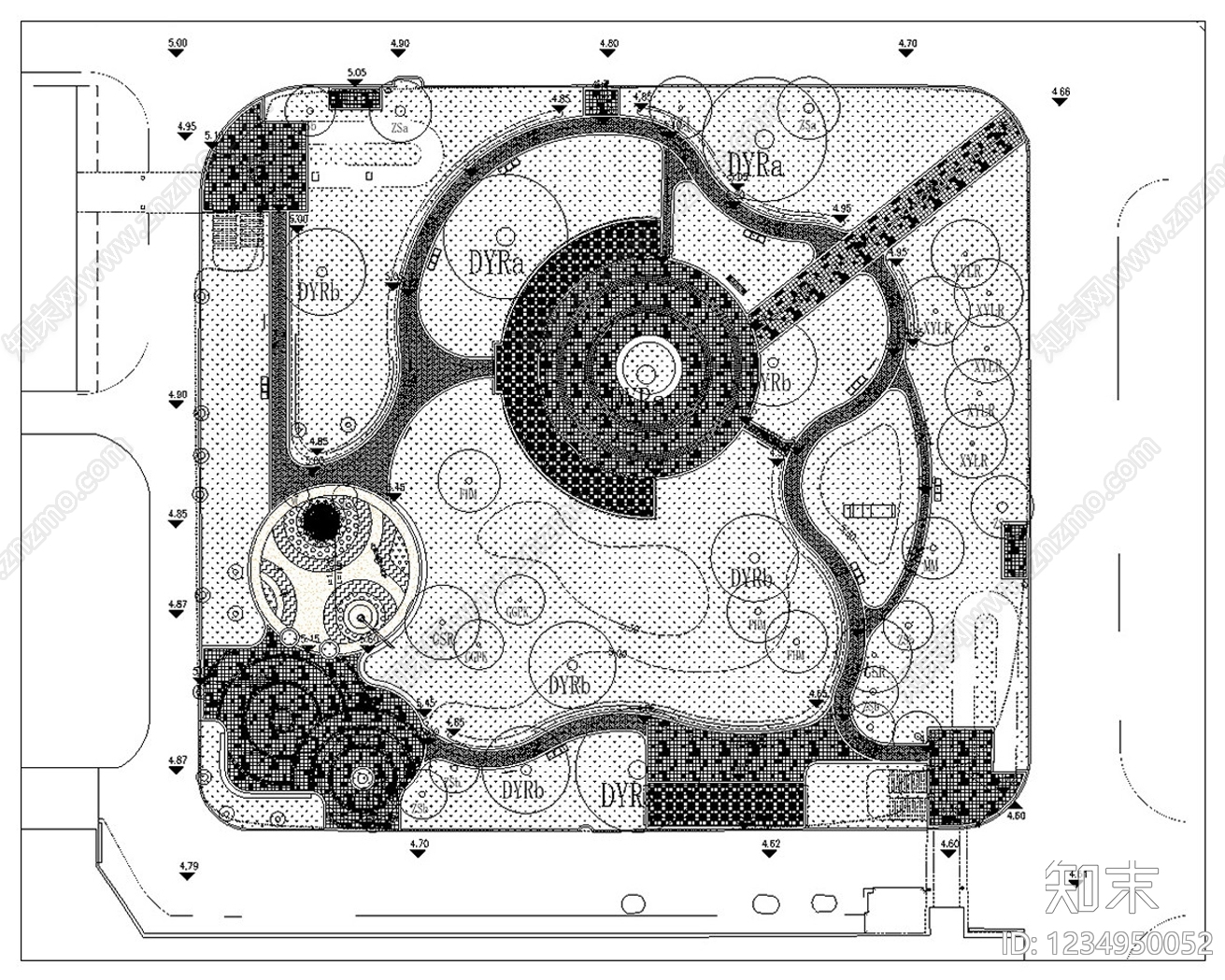 公园规划cad施工图下载【ID:1234950052】