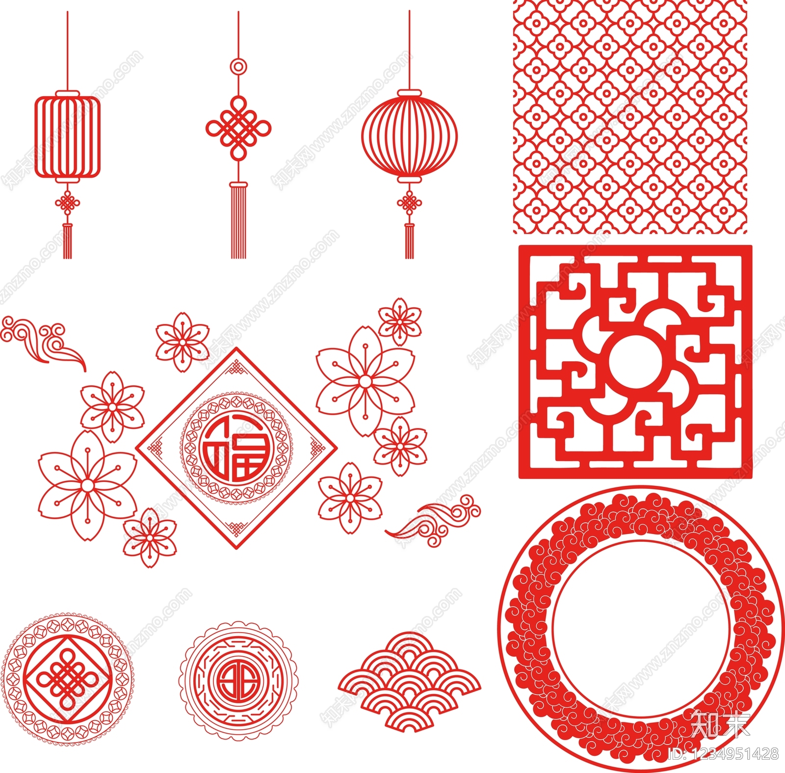 中式图库CAD图纸