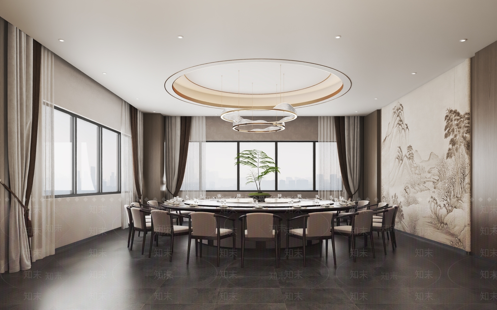 新中式包厢3D模型下载【ID:1234956691】