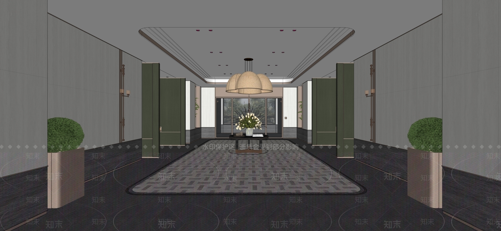 轻奢会所SU模型下载【ID:1234956676】