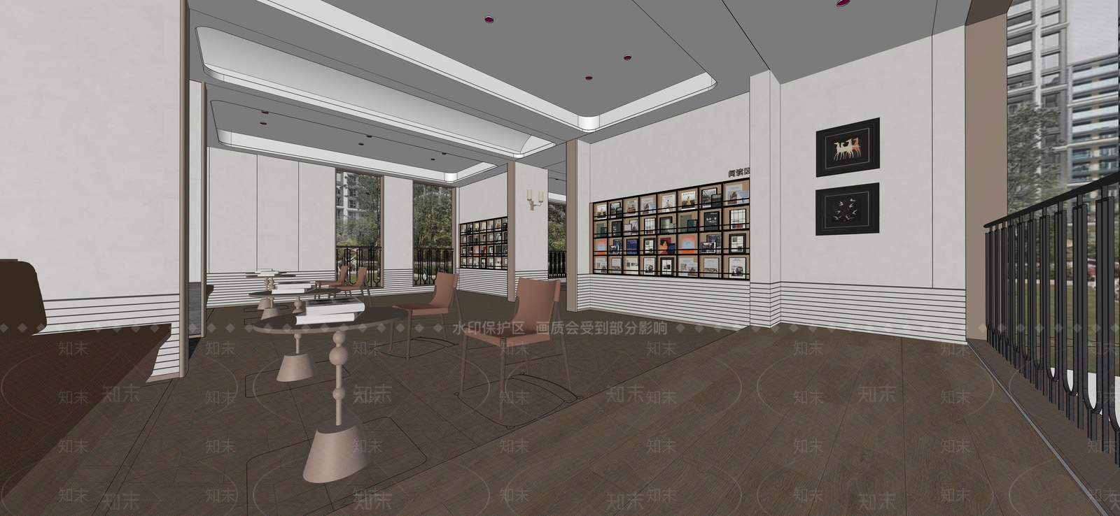 现代简约会所SU模型下载【ID:1234958492】
