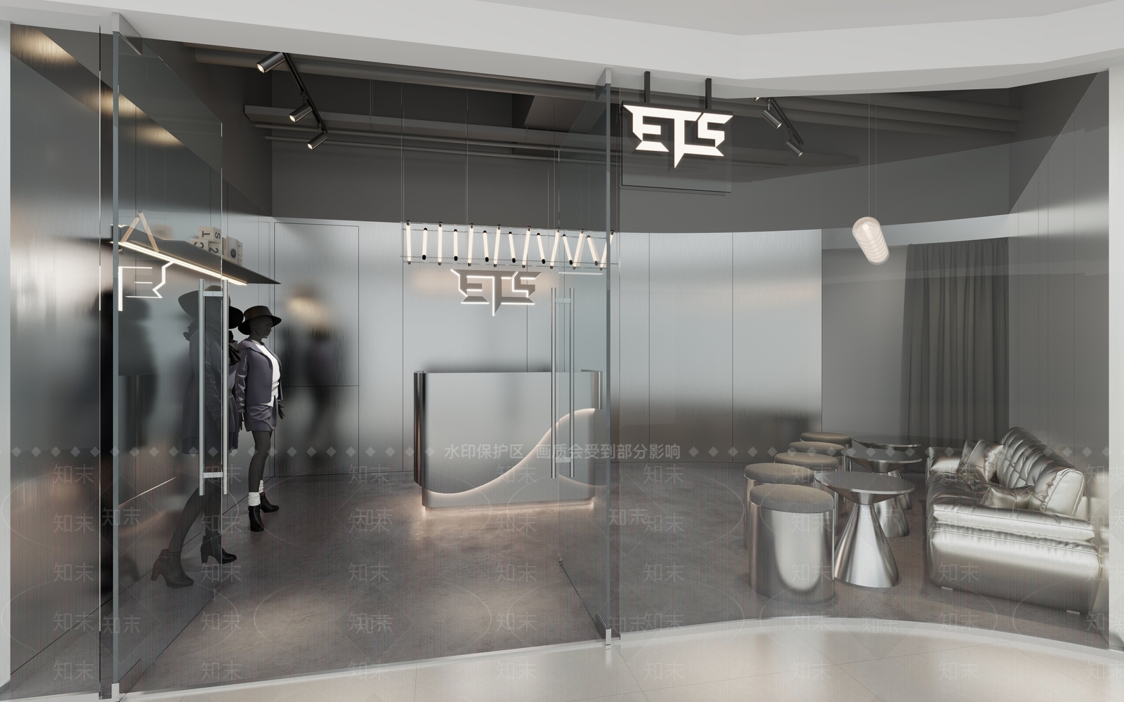 未来主义服装店3D模型下载【ID:1234961148】