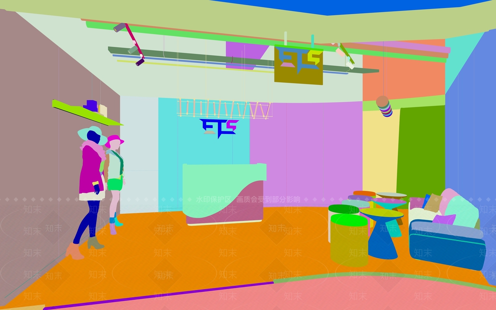 未来主义服装店3D模型下载【ID:1234961148】