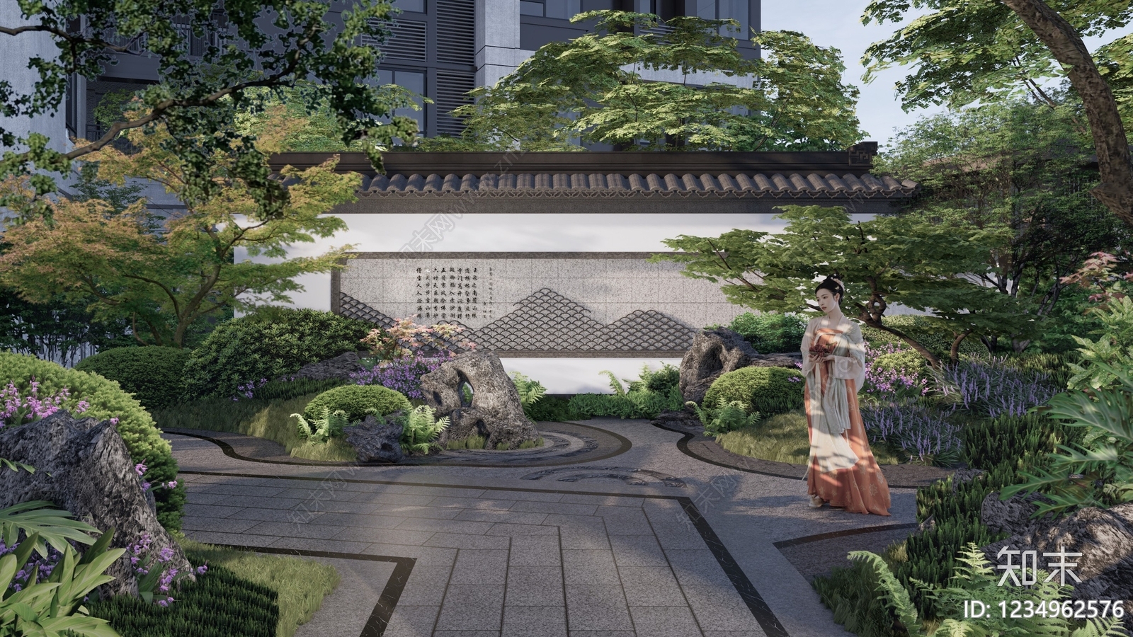 景墙cad施工图下载【ID:1234962576】