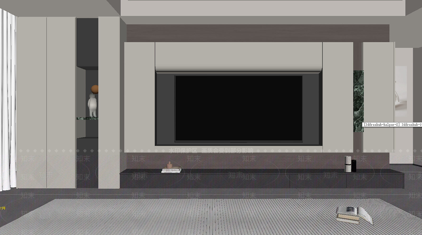 现代简约电视背景墙3D模型下载【ID:1234964327】