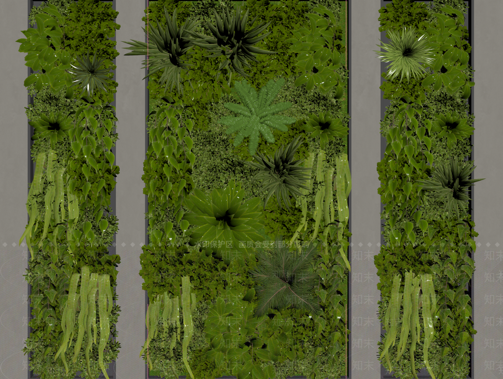 现代绿植墙3D模型下载【ID:1234979218】