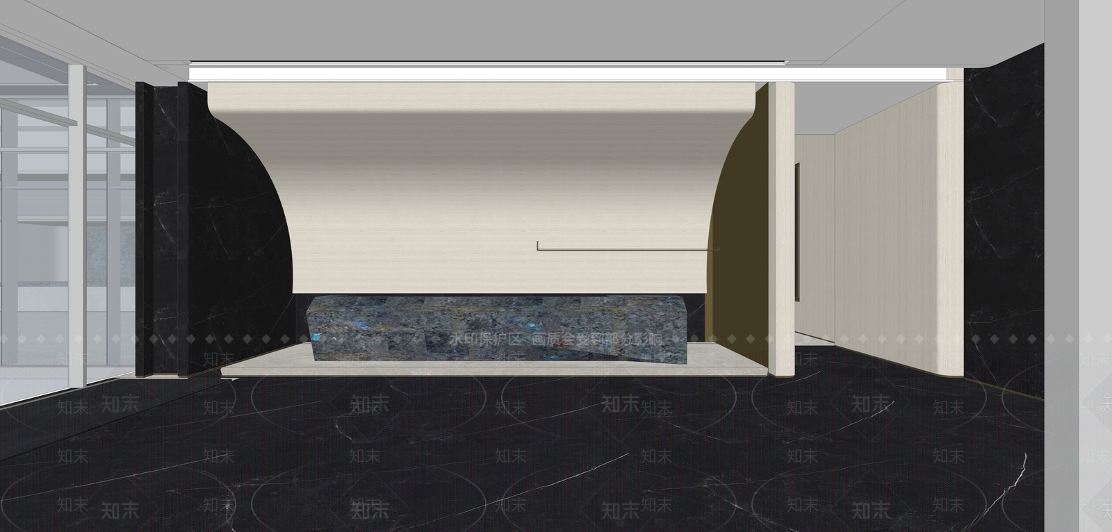 轻奢售楼处SU模型下载【ID:1234980558】